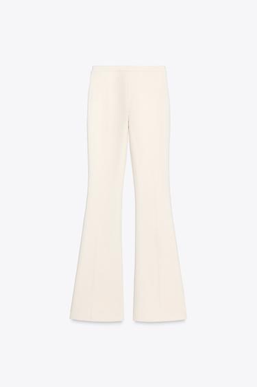 INTERLOCK FLARE TROUSERS - Ecru de Zara - Image 6
