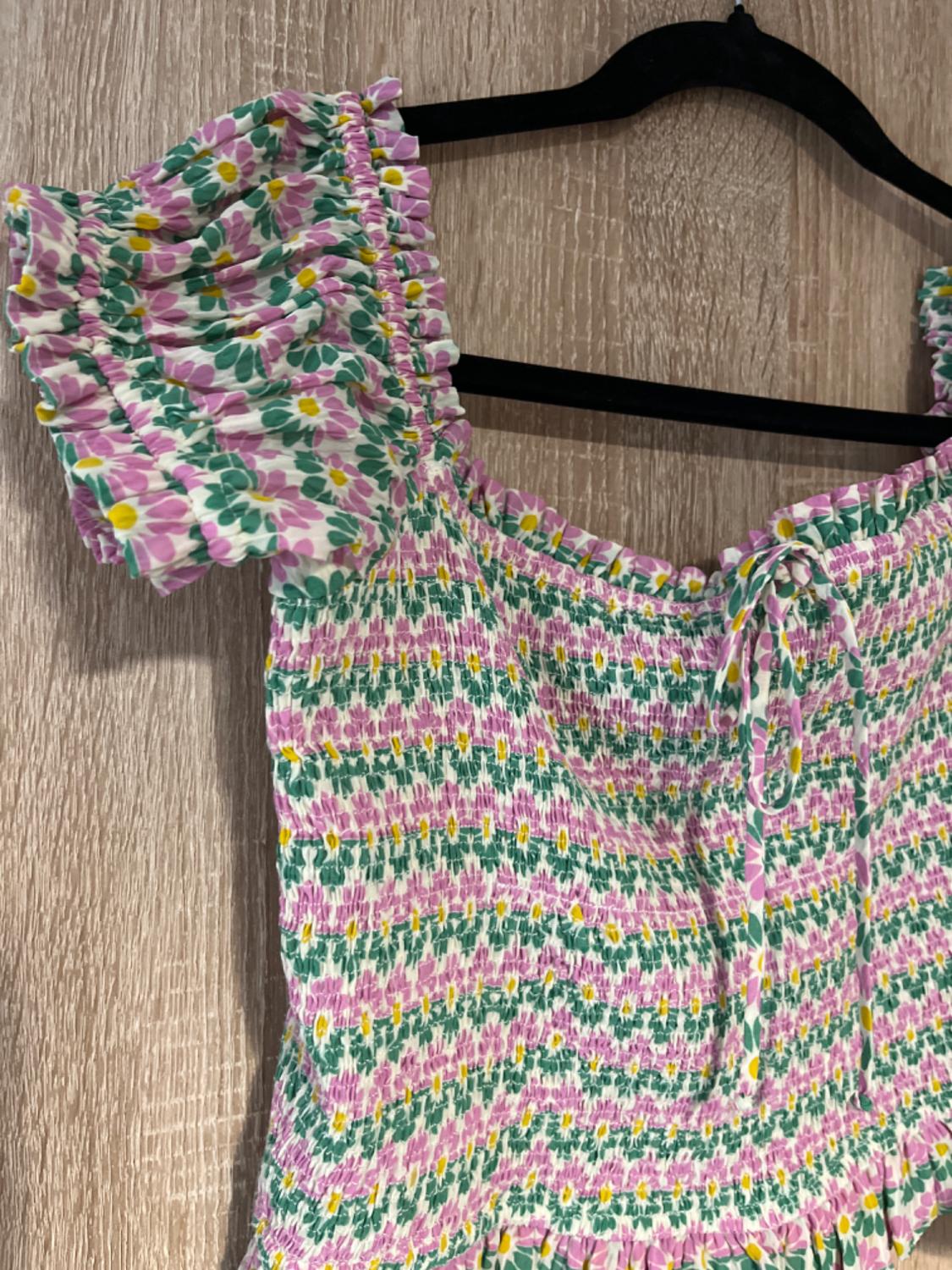 SMOCKED PRINT TOP - Image 3