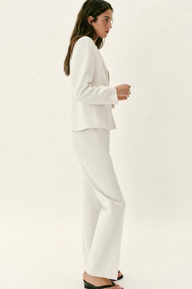 بنطلون مستقيم بخصر منخفض - خَام الخاص بـ Zara