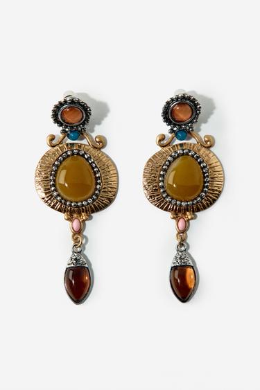 STONE EARRINGS - Gold / Silver by Zara