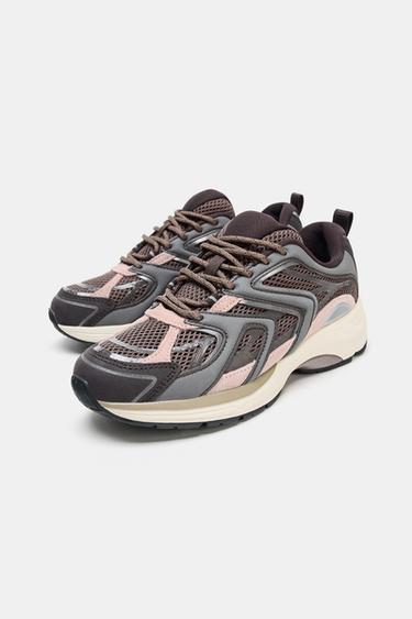 COLOUR BLOCK TRAINERS - Brown by Zara - Image 2