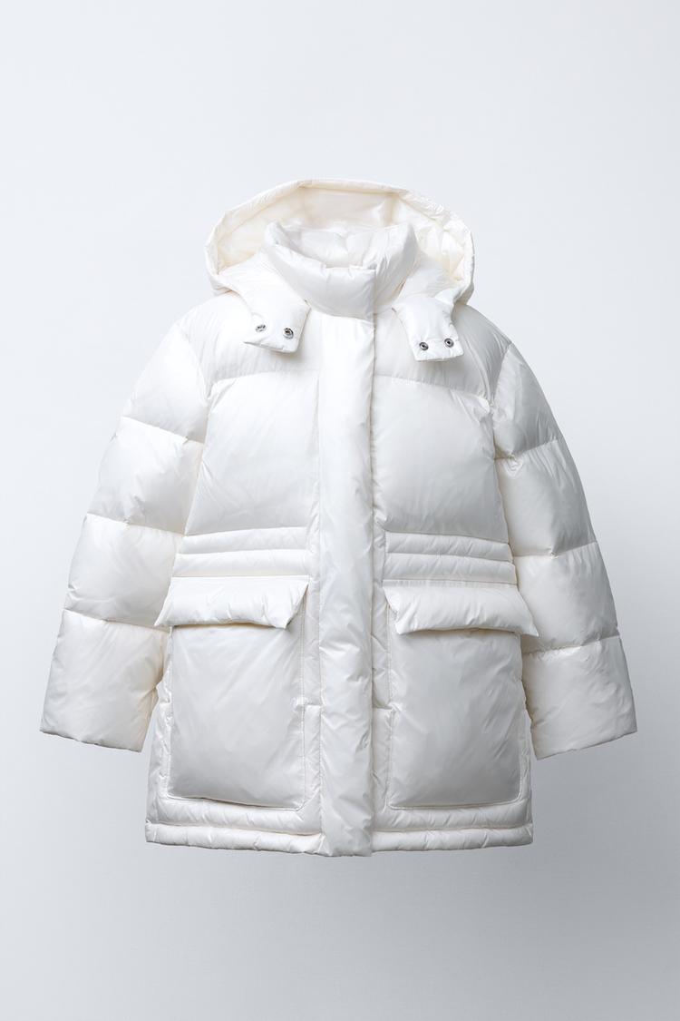 WATER-REPELLENT FEATHER DOWN PUFFER JACKET Ecru ZARA India