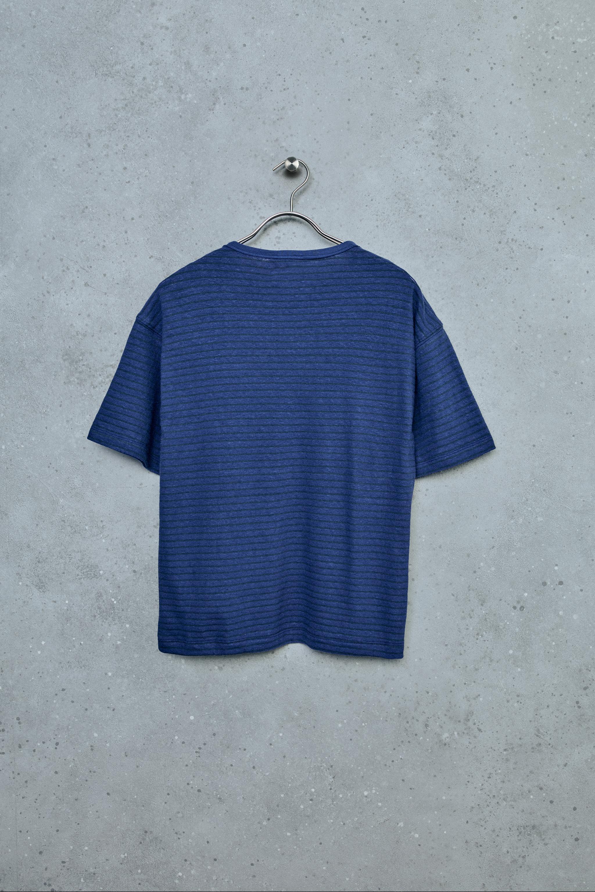 Детские футболки Zara STORIESZ - STRIPED COTTON AND LINEN T-SHIRT — фото 3