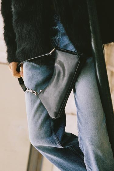 Zara ELONGATED SHOULDER BAG - Black