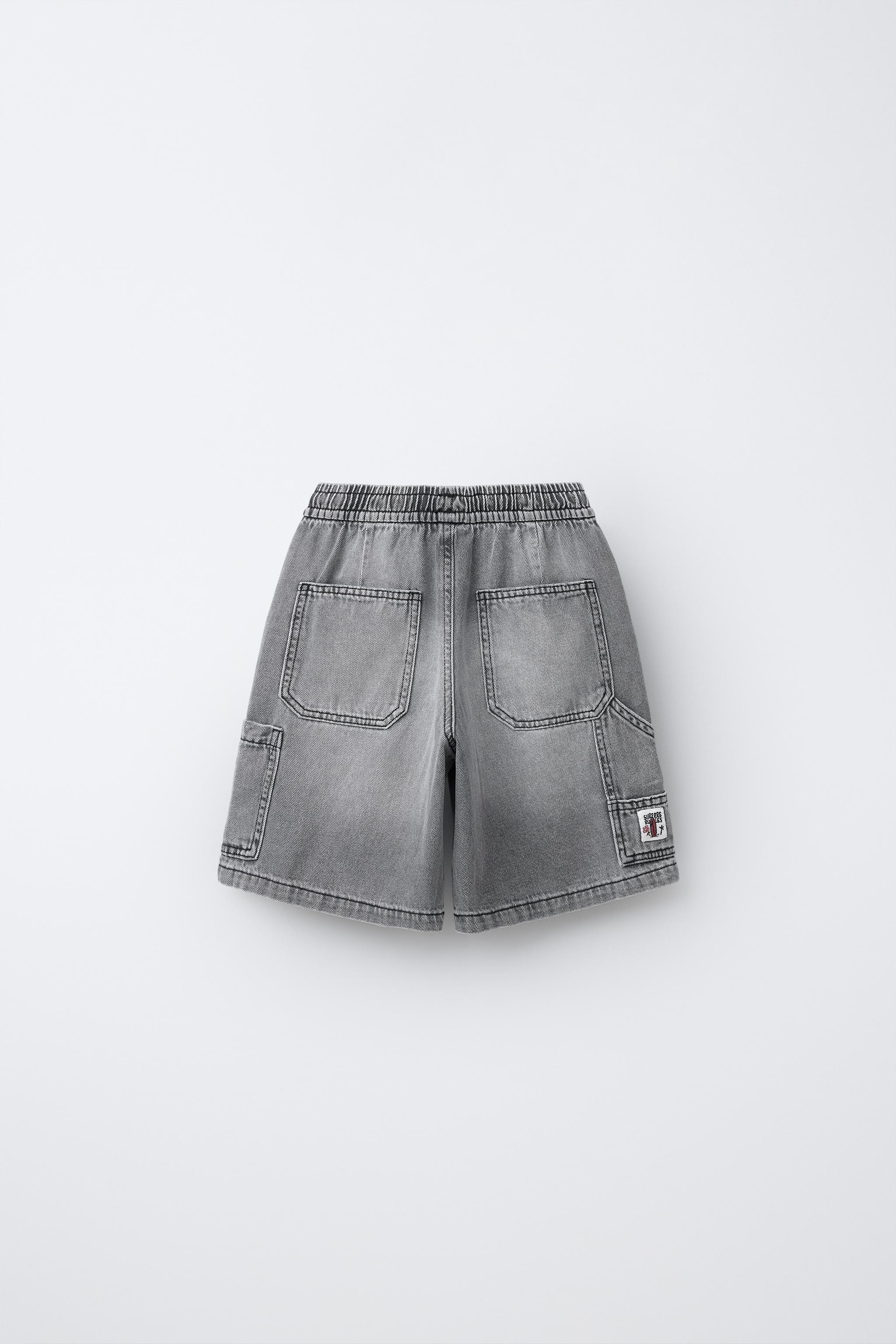 BAGGY CARPENTER DENIM SHORTS - Blue | ZARA United States
