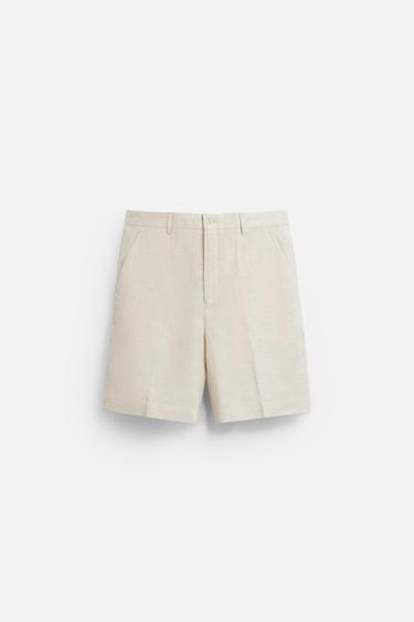 BERMUDA 100% LINHO - Bege-claro da Zara