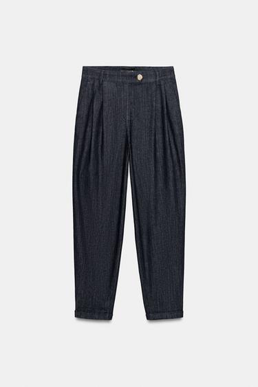 TURN-UP HEM CHINO TROUSERS - Indigo by Zara - Image 6