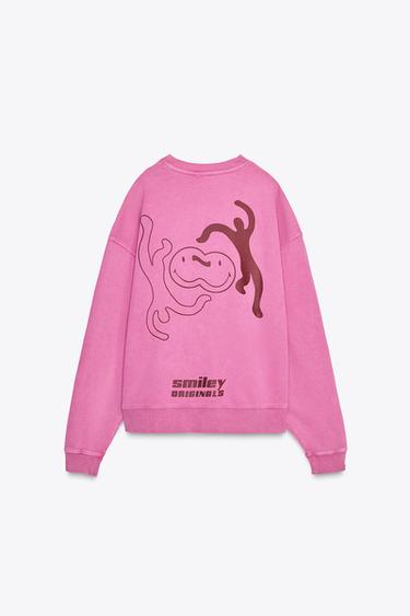 SWEAT DÉLAVÉ SMILEY® - Rose de Zara - Image 5