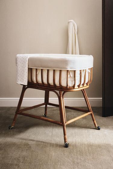 RATTAN MINI COT - Light beige by Zara
