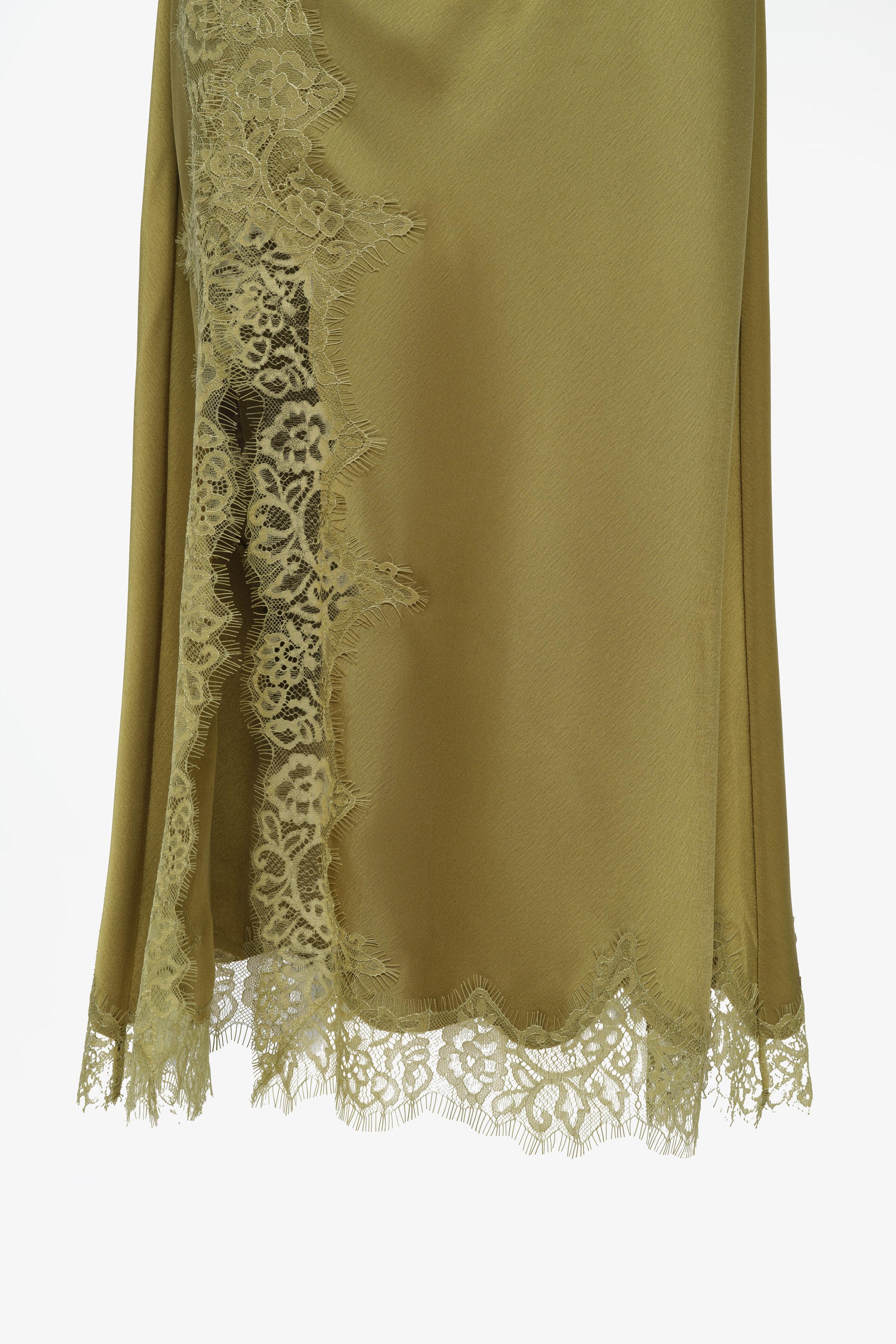 LIMITED EDITION SATIN LACE MIDI DRESS WITH CUTOUTS