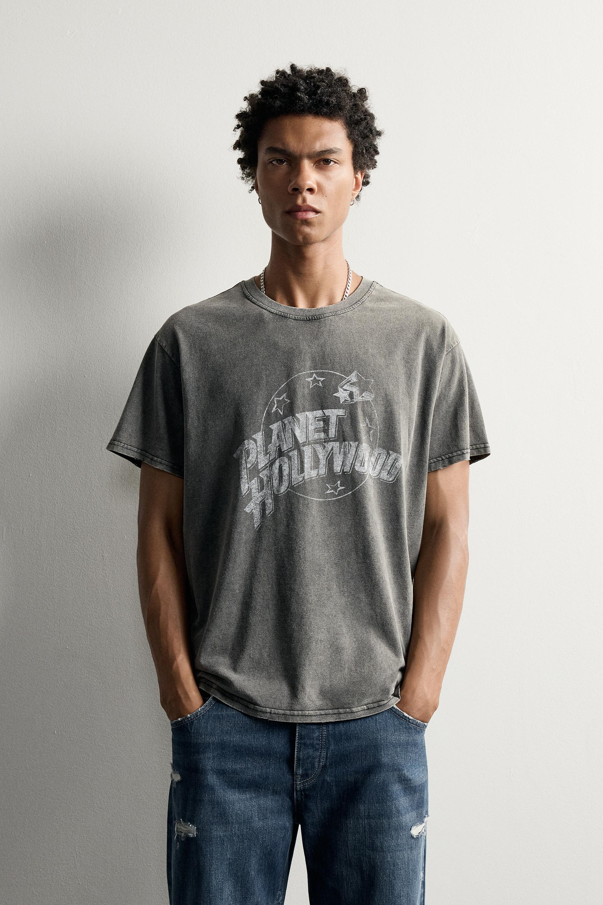 RELAXED FIT PLANET HOLLYWOOD® GRAPHIC T-SHIRT — Mid-gray