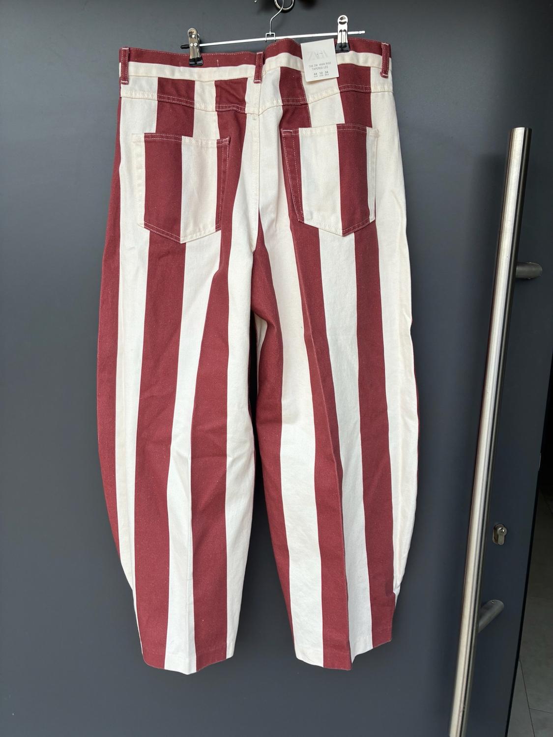 ZW COLLECTION TAPERED HIGH-WAIST STRIPED JEANS - Image 3