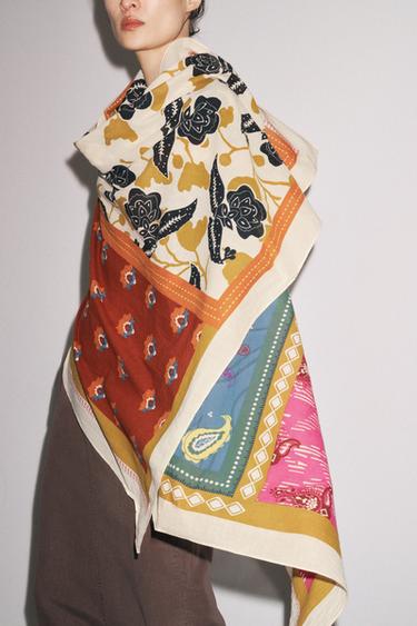 PAÑUELO IMPRIMÉ EN COTON - Rose de Zara - Image 4