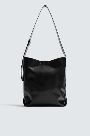CROCODILE EMBOSSED TOTE BAG - Black by Zara
