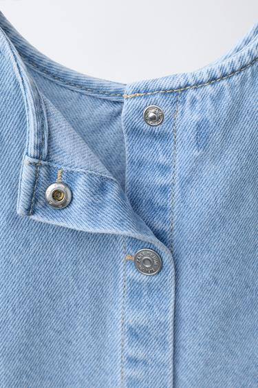 DENIM TOP WITH BOWS - Mid-blue by Zara - Image 3