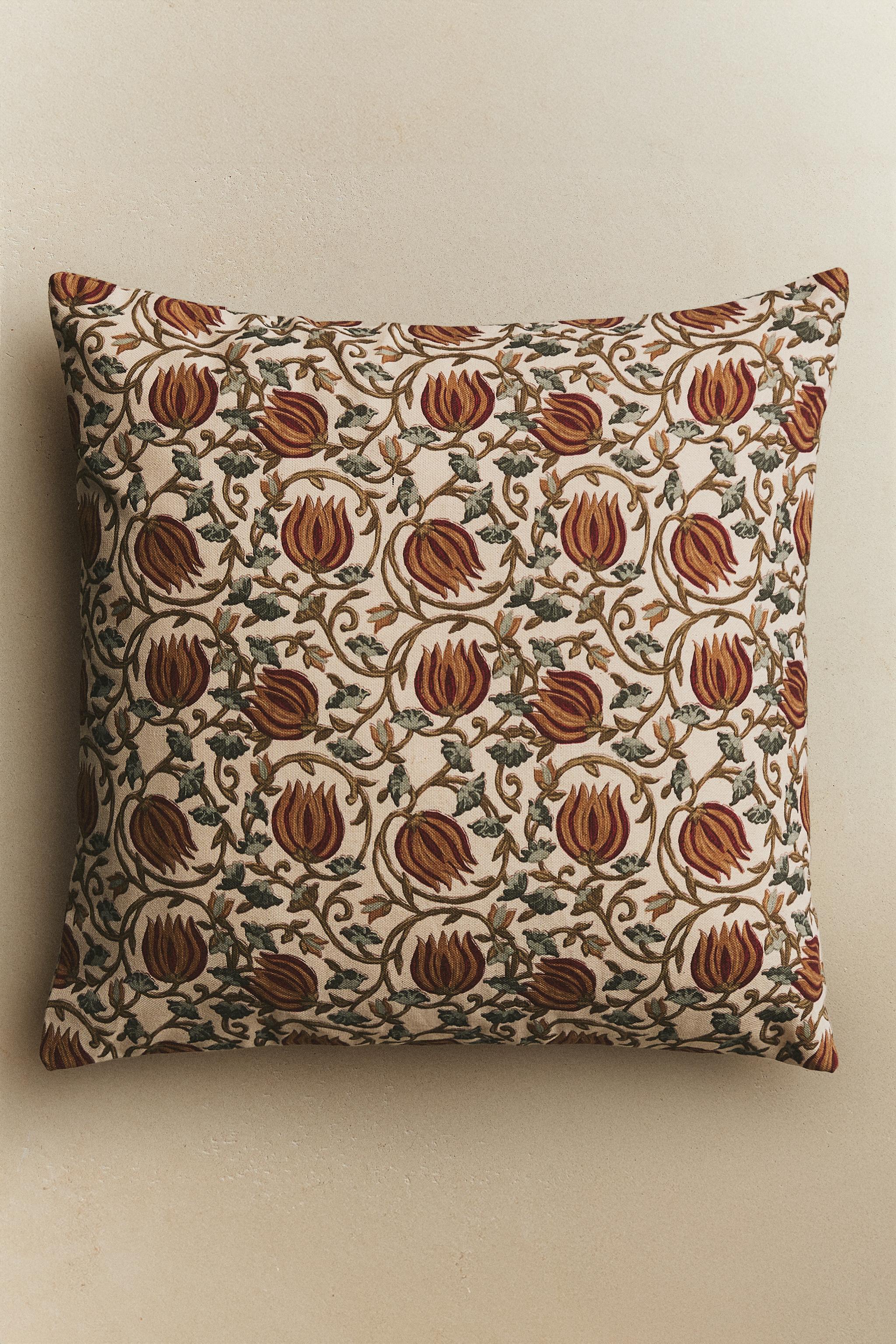 HOUSSE DE COUSSIN IMPRIMÉ FLEURI
