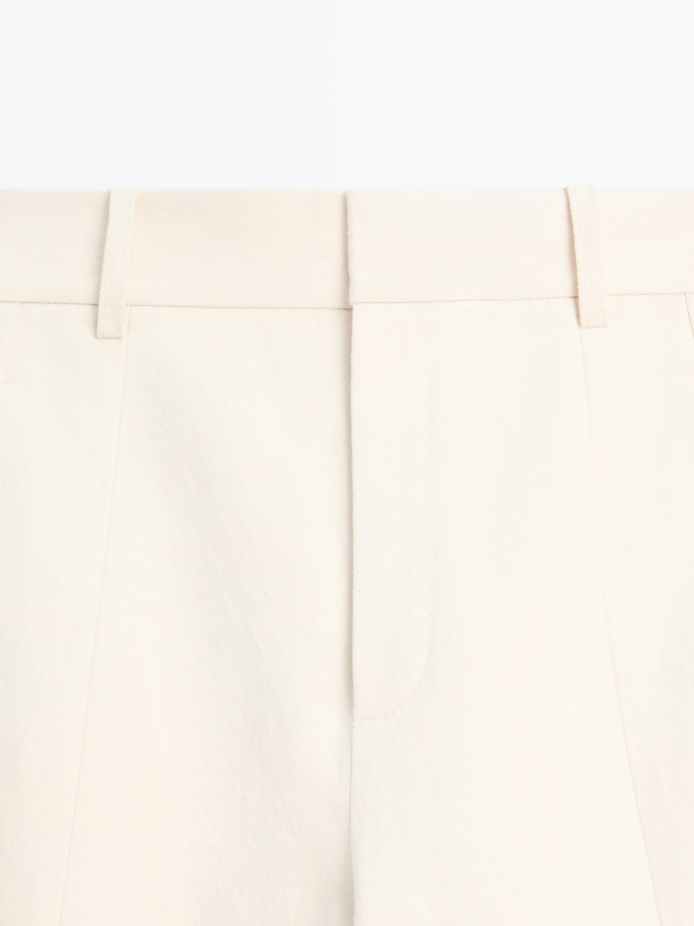 Pantalon barrel fit lin coton