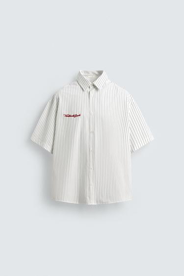 EMBROIDERED STRIPED SHIRT - striped by Zara - Image 6