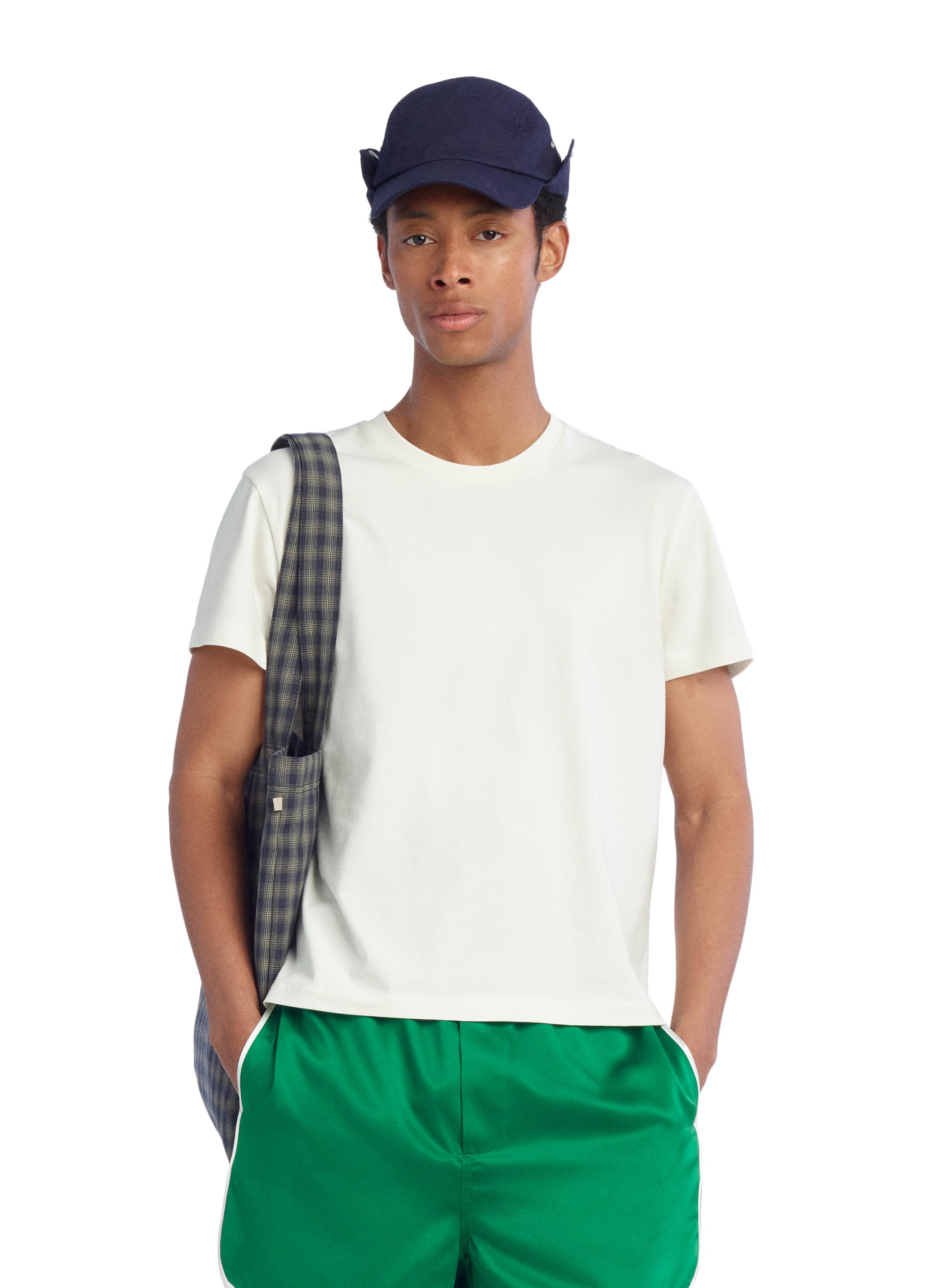 SLIM CROPPED FIT T-SHIRT — Oyster-white