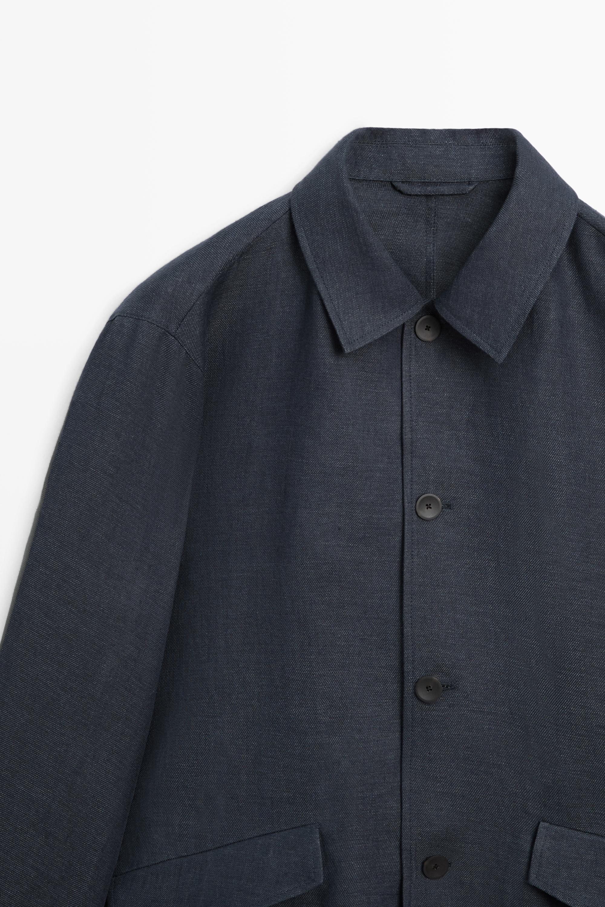 100% linen total look melange overshirt
