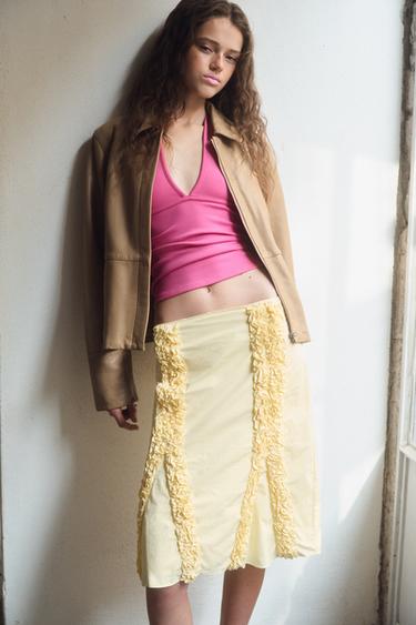 100% LEATHER FITTED BLAZER - Stone by Zara