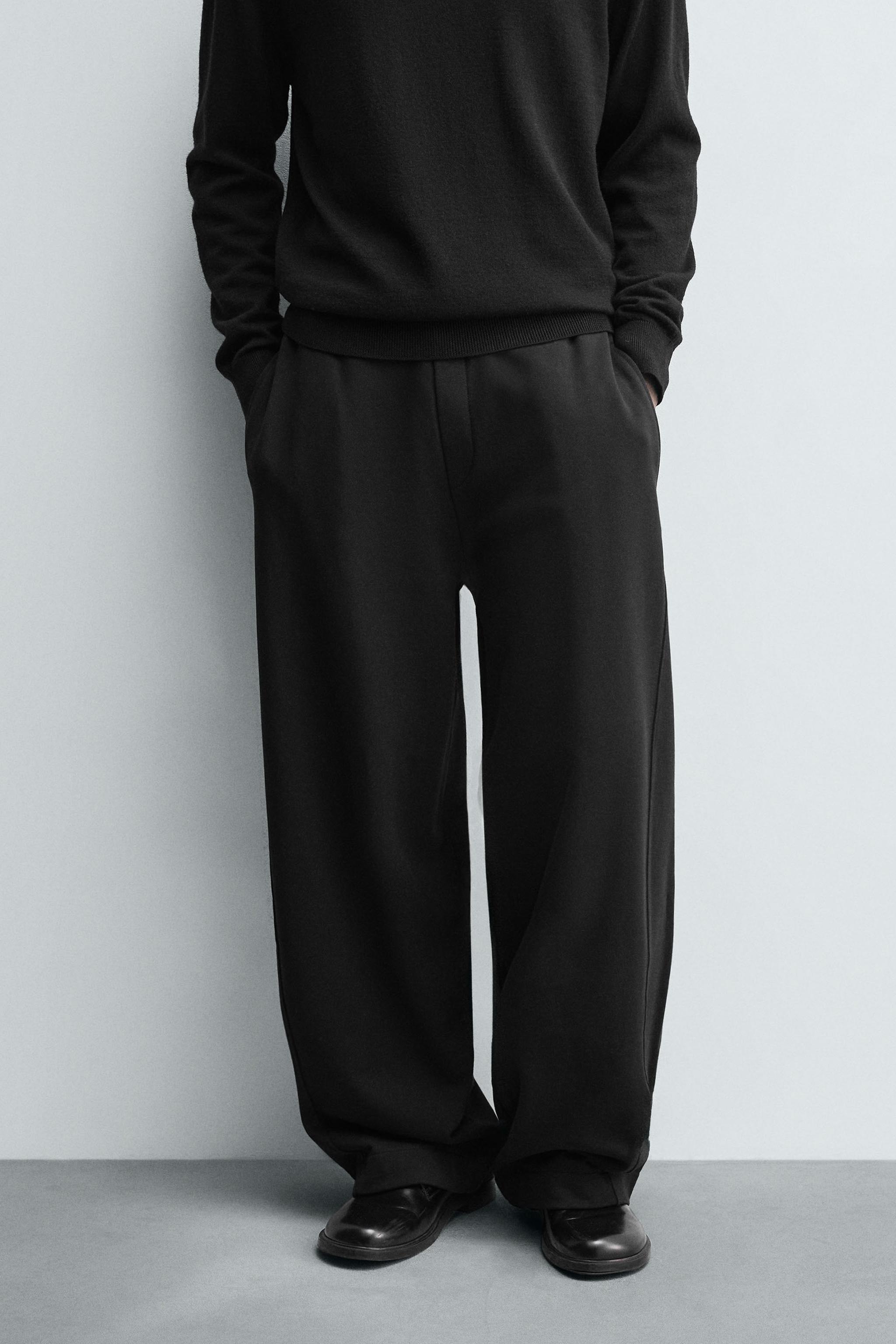 PANTALÓN BALLOON COSTURAS GIRADAS - Negro | ZARA Chile