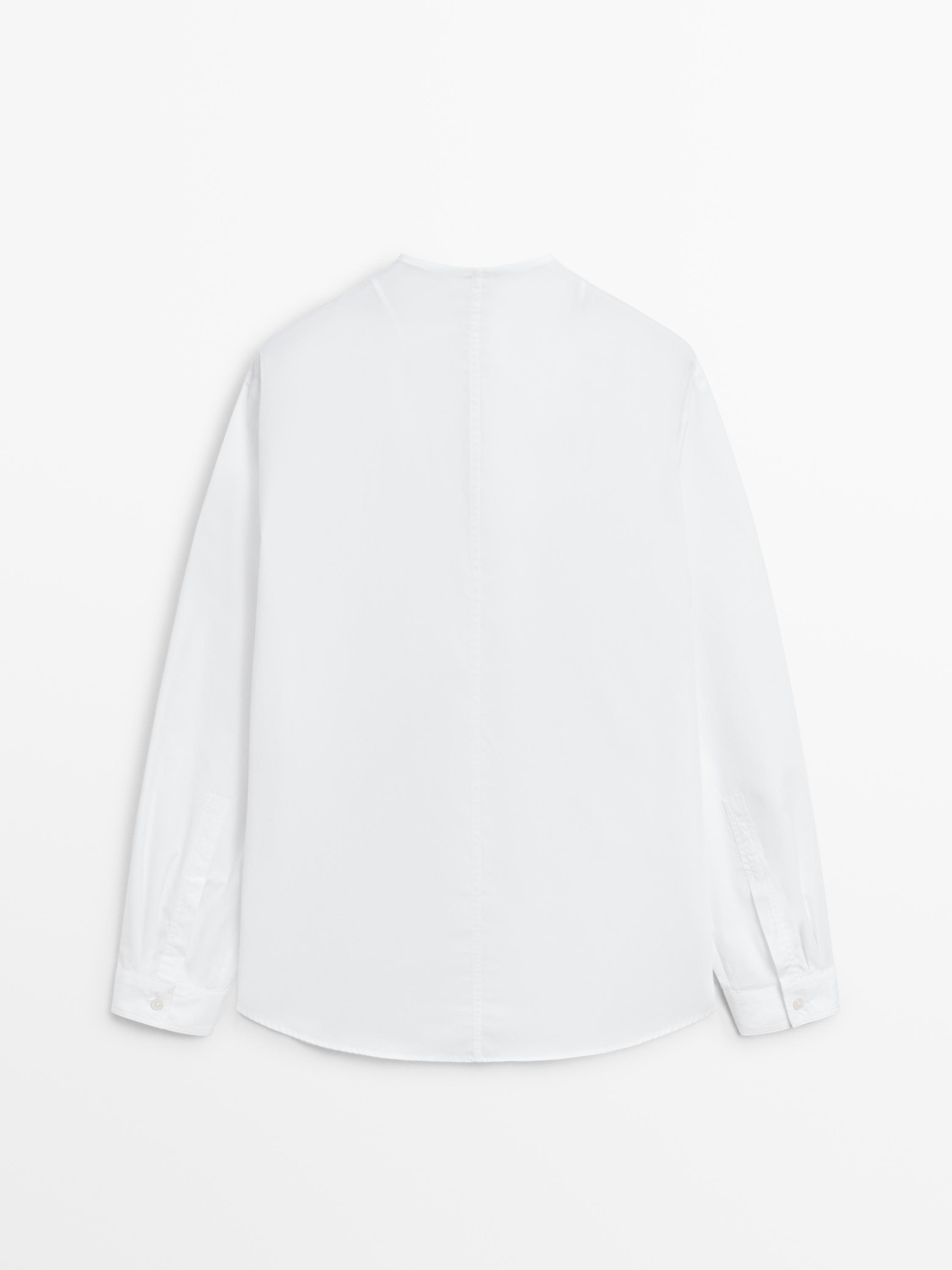 Poplin shirt with chest detailing