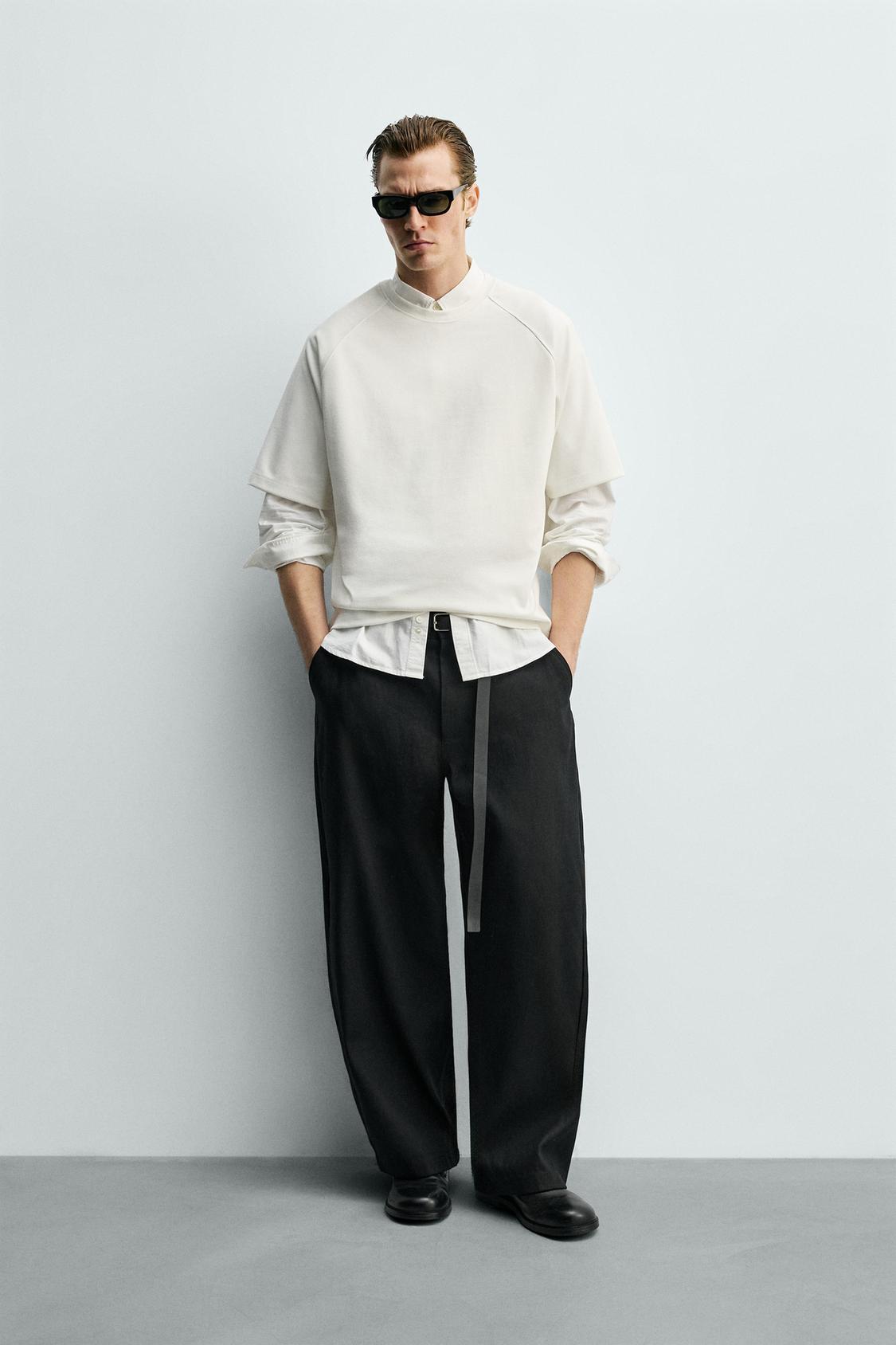 ФУТБОЛКА С ОКАНТОВКОЙ ZARA INTERLOCK