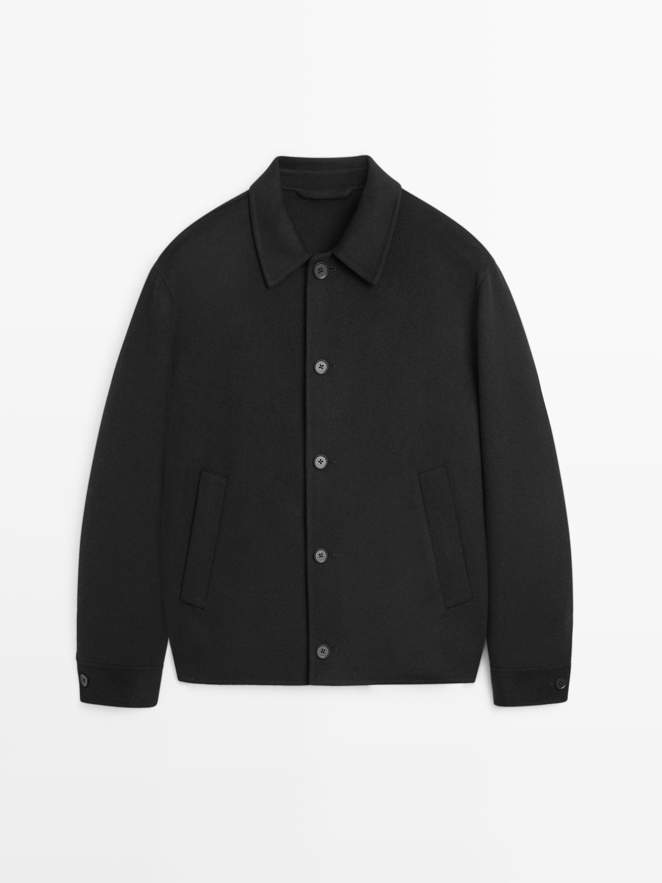 Short wool blend overshirt