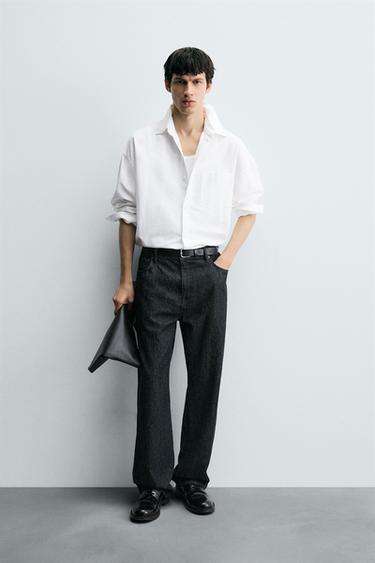 Zara OVERSIZED FIT OXFORD SHIRT - White