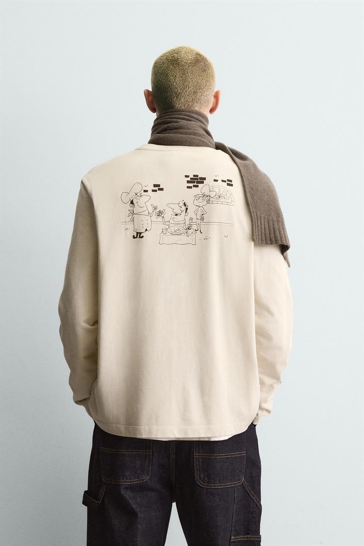 ZARA PIZZERIA LA MONTECARLO PRINT T-SHIRT