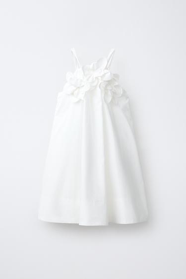 POPILIN FLORAL DRESS - White by Zara