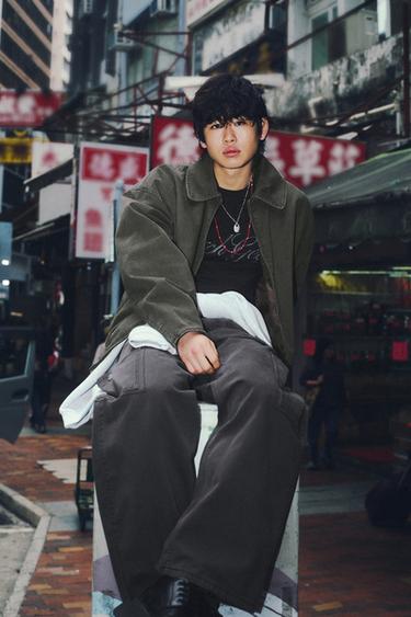 WASHED SLOGAN CROPPED FIT T-SHIRT - Anthracite grey by Zara