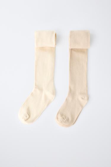 TWO-PACK OF PLAIN TIGHTS - Sand by Zara