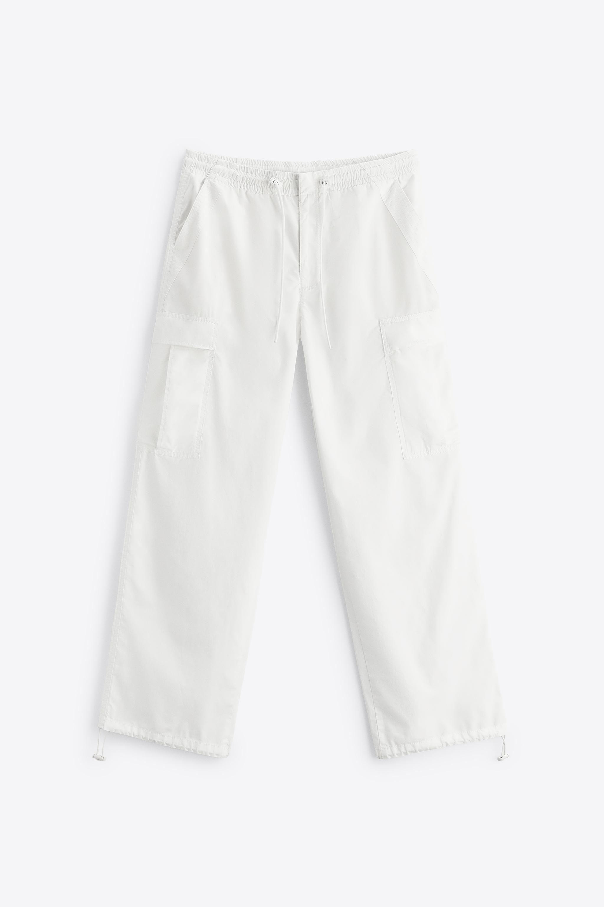 Calça Zara Cargo Jeans Branco Original - AEAB12