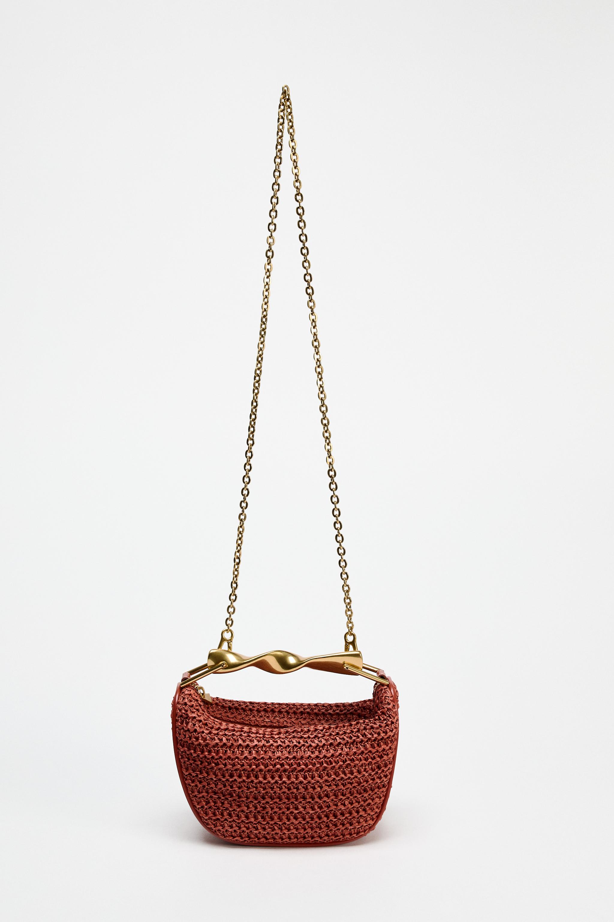 MINI BAG WITH METALLIC HANDLE - Chocolate | ZARA United States
