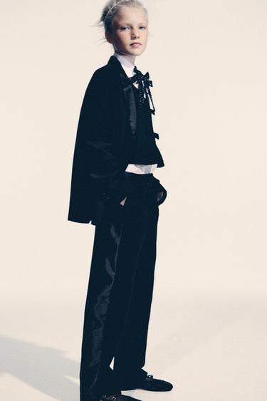 SATIN COLLAR OVERSIZE BLAZER - Black by Zara