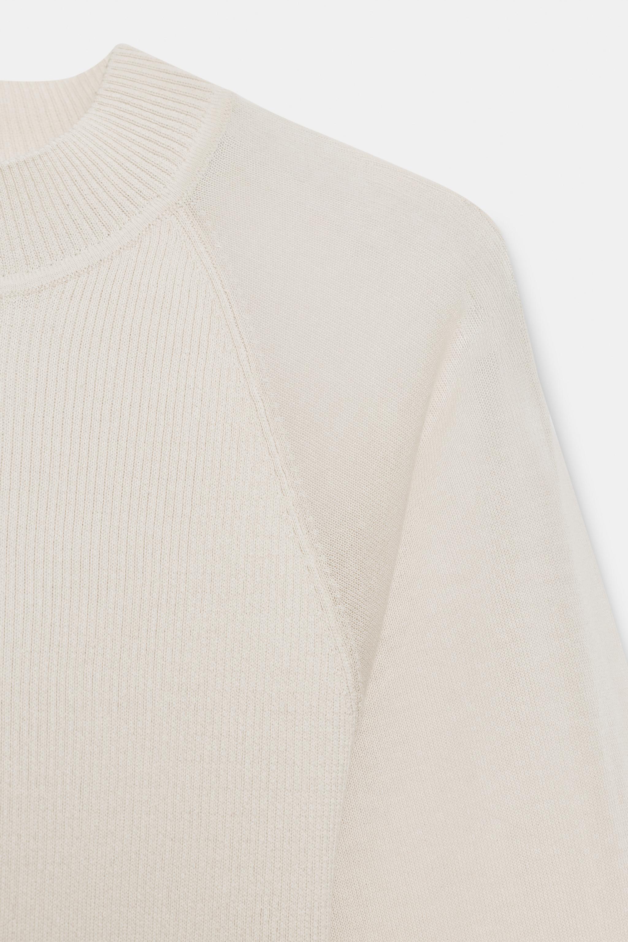 Женские свитеры Zara CONTRAST SLEEVE KNIT JUMPER — фото 7