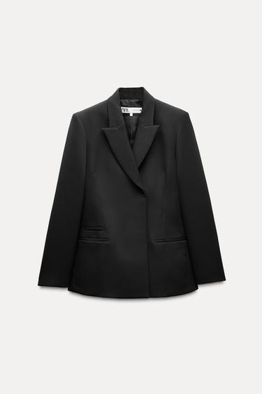 Zara ZW COLLECTION STRAIGHT CUT JACKET - Black