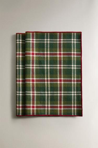 CHRISTMAS CHECK PLACEMAT (PACK OF 2) - Green by Zara - Image 1