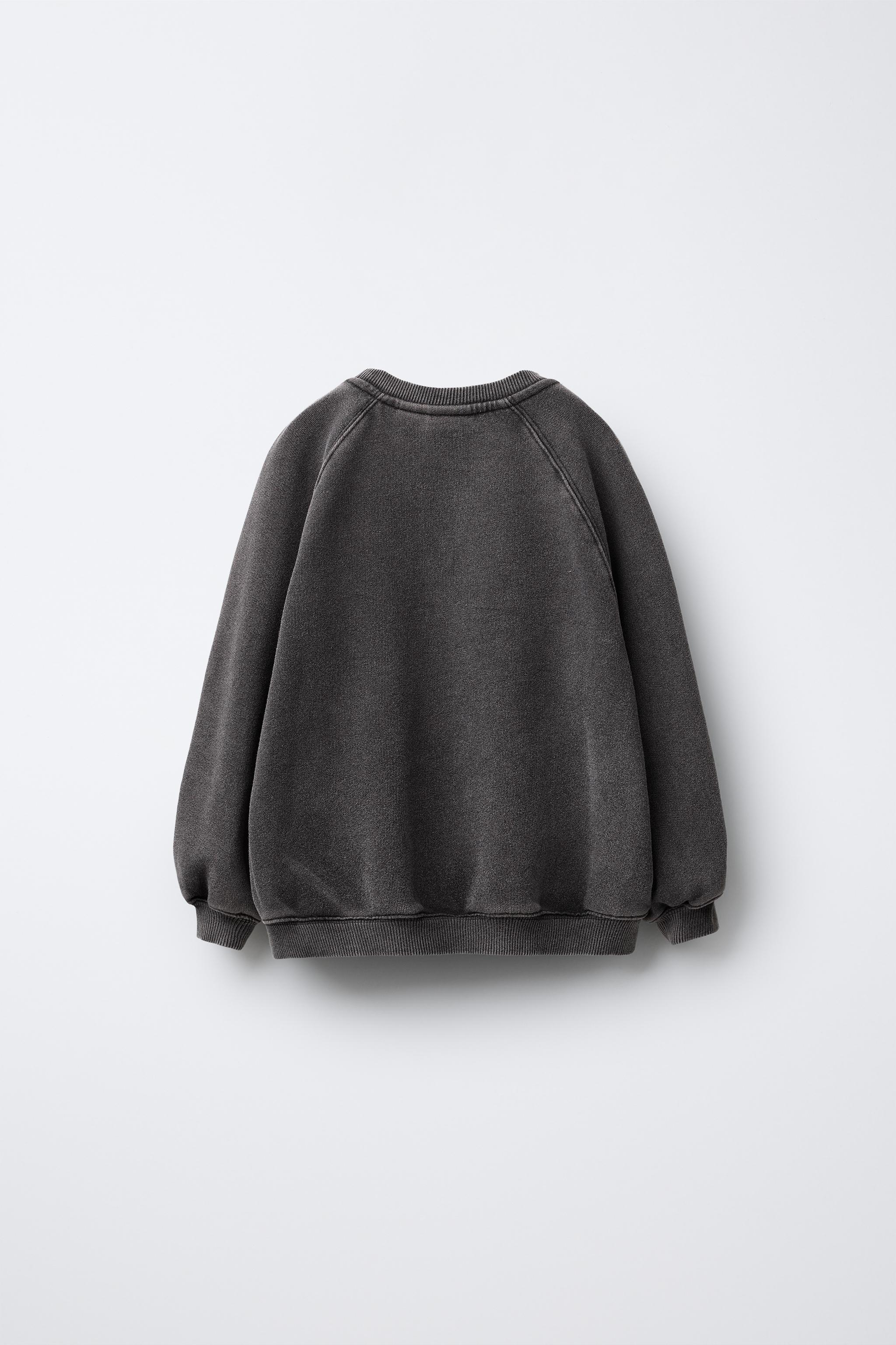 WASHED EFFECT PRINTED SWEATSHIRT