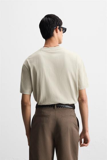 CONTRAST EMBROIDERY T-SHIRT - Greyish by Zara - Image 2