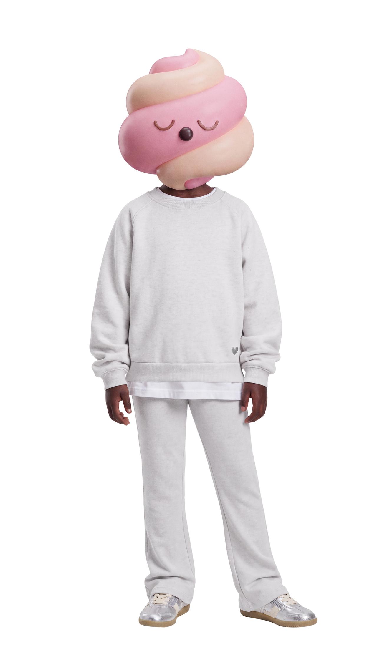 EMBROIDERED SPORTY SWEATSHIRT — Sand / Marl