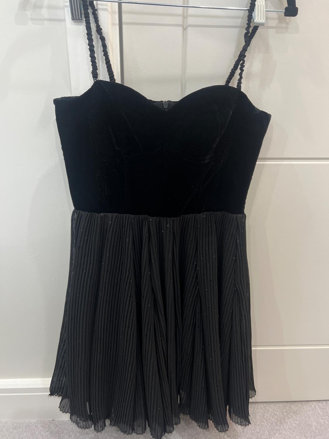 VELVET DRESS WITH DOTTED MESH