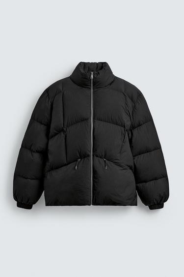 100% FEATHER DOWN PUFFER JACKET - Black by Zara