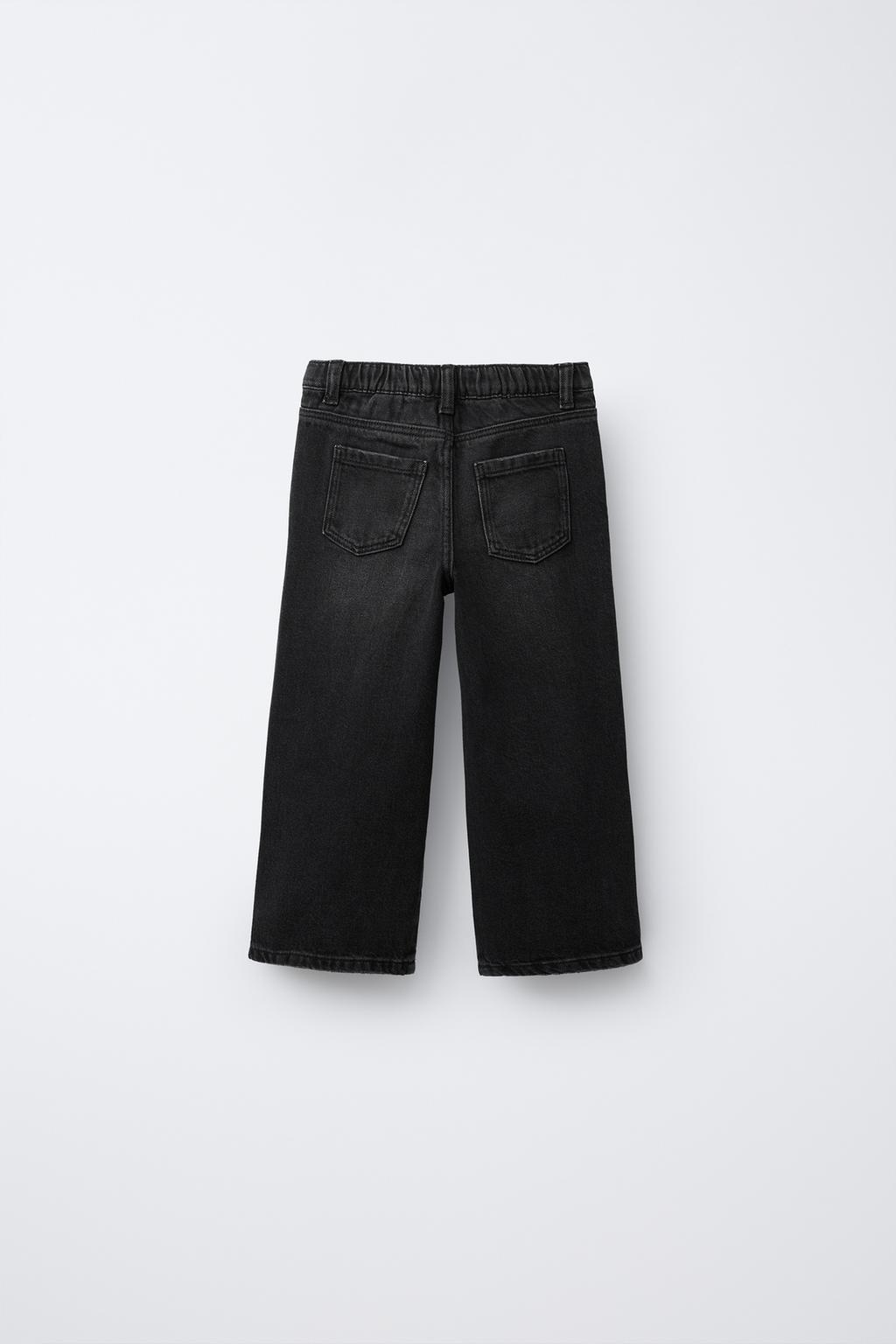 CROSSOVER WAIST WIDE LEG JEANS