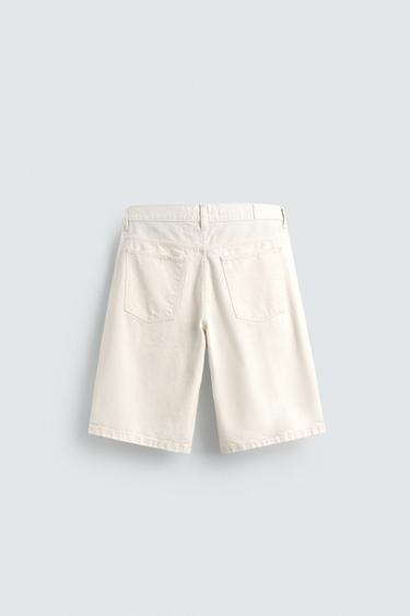 BERMUDA DENIM BAGGY FIT - Blanc cassé de Zara - Image 7
