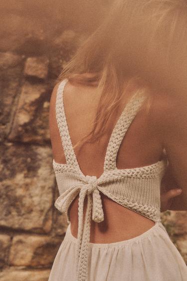 COMBINATION KNIT DRESS - Ecru by Zara - Image 3