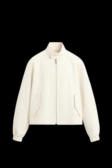 Zara TEXTURED COTTON JACKET - Ecru - Image 0