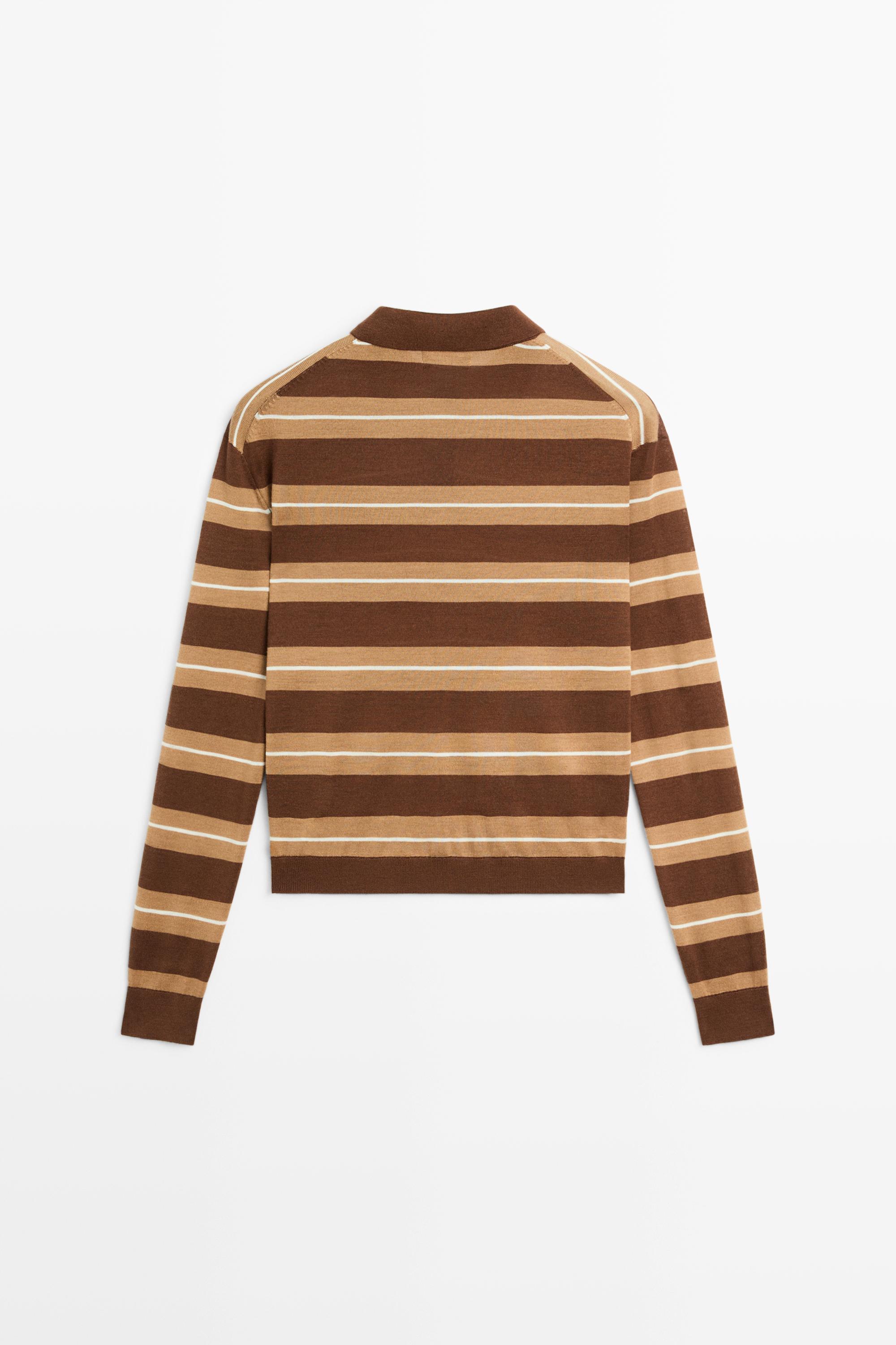 Striped polo sweater